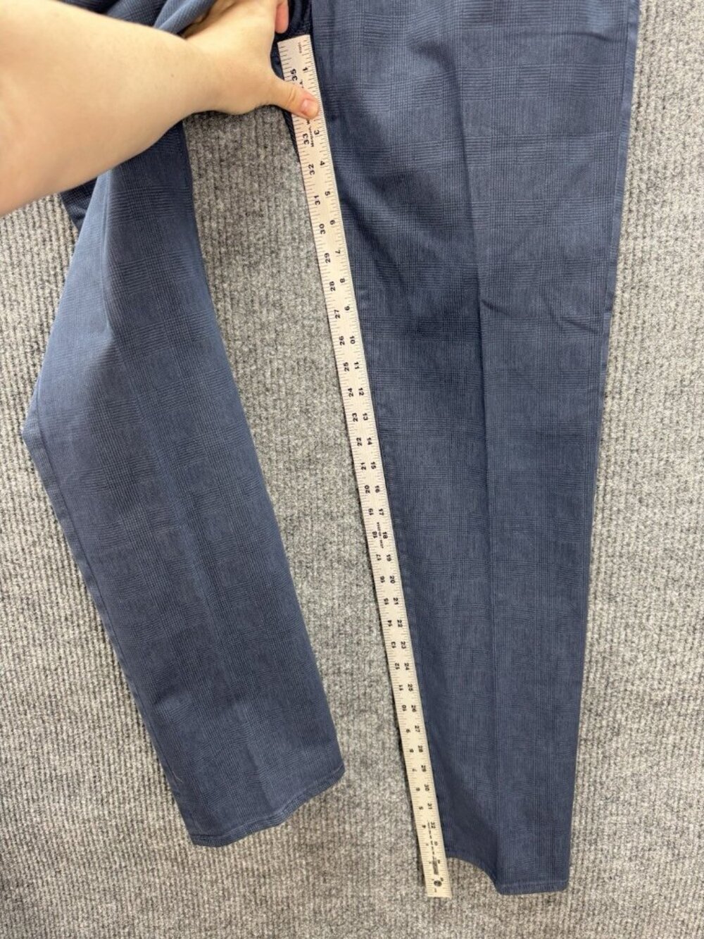 AG Adriano Goldschmied The Everett Slim Straight Pants Mens 36x34 Blue Plaid - Picture 8 of 9